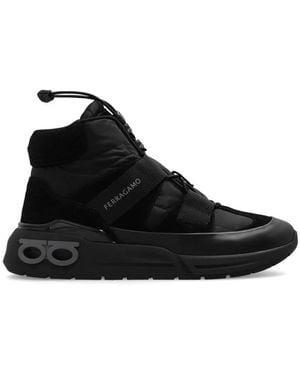 Ferragamo Ferragamo Cosma High-Top Panelled Trainers - Black