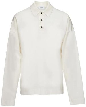 Ferragamo Long-Sleeve Cotton Polo Shirt - White