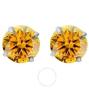 Maulijewels 4.00Ct 14K Gra Certified D-Vvs1 Round Diamond Moissanite Diamond Screw Back Studs Earrings For - Metallic