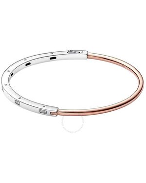 PANDORA Signature Two-Tone Pave Bangle, - Metallic