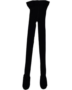 Burberry Ribbed Wool Blend Tights - Black