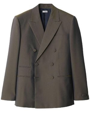 Burberry Double-Breasted Wool Blazer, Brand Size 52R (Us - Black