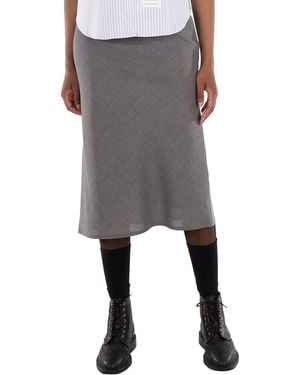 Thom Browne Fresco Maxi Low Rise Bias Skirt, Brand Size 40 (Us - Grey