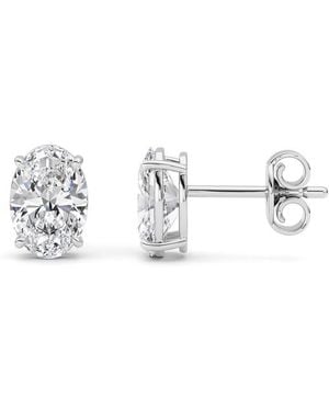 Mure And Co 4Ctw Oval Shaped Lab Grown Diamond (F/Vs) Stud Earrings - Metallic