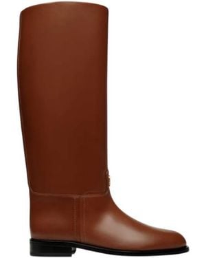 Bally Huntington Long Leather Boots, Brand Size 39 Us - Brown