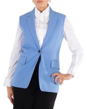 Burberry Sleeveless Tailored Jacket, Brand Size 6 (Us - Blue