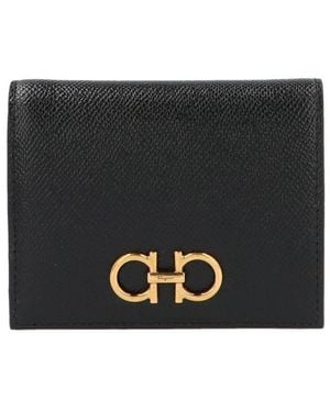 Ferragamo Gancini Compact French Wallet - Black