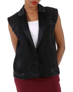 Filles A Papa 'Bonie' Denim Sleeveless Jacket, Brand Size 1 - Black