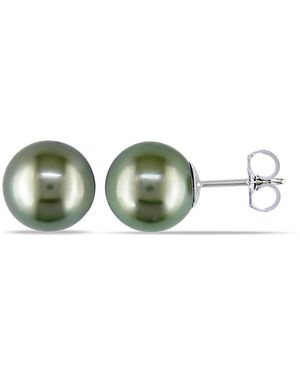 Amour 9 Mm Tahitian Pearl Stud Earrings - Green
