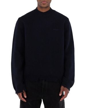Ambush Felted Knit Distressed Jumper - Blue