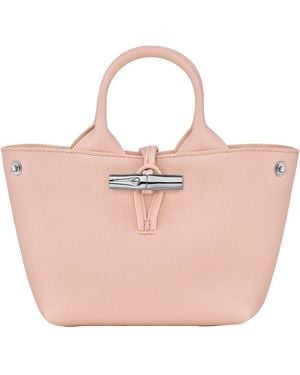 Longchamp Le Roseau Xs Top Handle Leather Bag - Pink