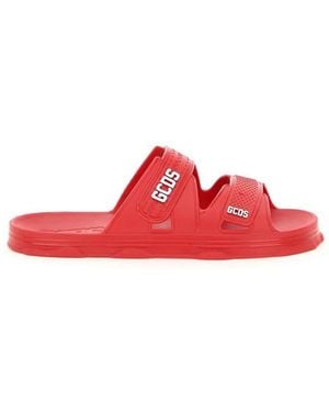 Gcds Logo Rubber Slides, Brand Size 40 Us - Red