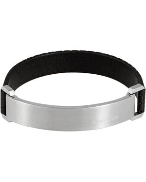 Montblanc Urban Spirit Leather Bracelet, Size 63 - Black