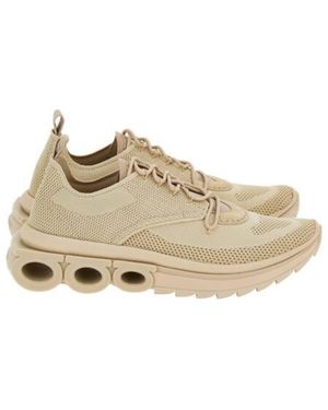 Ferragamo Nima Technical Knit Running Sneakers - Natural