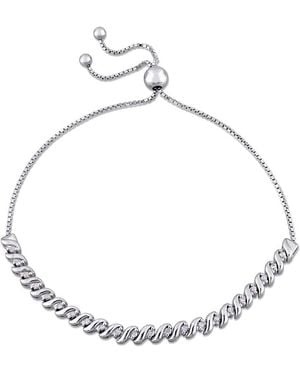 Amour 1/4 Ct Tw Diamond Bolo Bracelet - Metallic