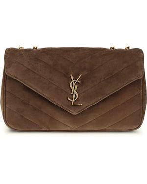 Saint Laurent Brown Calf Leather Bos Taurus Shoulder Bag
