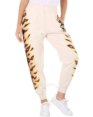 Stella McCartney Ladies Magnolia Graphic-Print Track Trousers, Brand Size 42 (Us - Metallic