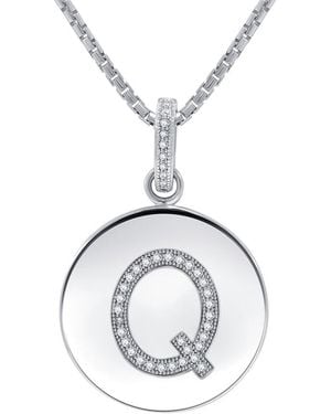 DiamondMuse Diamond Muse 0.10 Cttw Initial Letter Diamond Necklace For Girls, And - Metallic