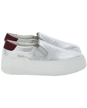 Ferragamo Demetra Embossed Platform Sneakers - White