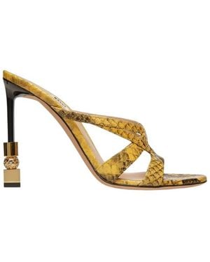 Bally Carolyn 105 Python Print Sandals, Brand Size 36 Us - Metallic
