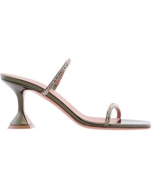 AMINA MUADDI Gilda Crystal Embellished Sandals - Brown