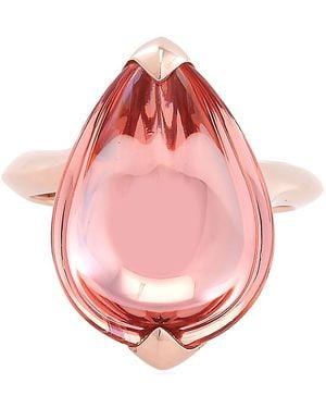 Baccarat 's Fleurs De Psydlic Vermeil Pink Mirror Crystal Ring 2806958