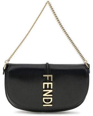 Fendi Chain Shoulder Bag - Black
