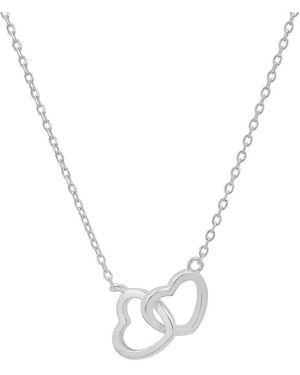 Kylie Harper Sterling "Interlocking Love" Hearts Necklace - Metallic