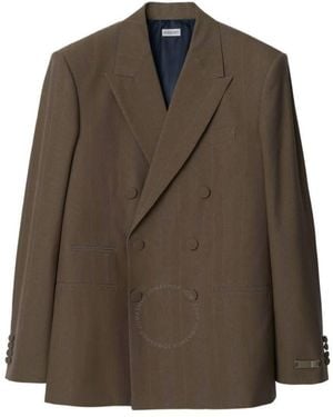 Burberry Lee Double-Breasted Wool Blazer, Brand Size 44R (Us - Brown