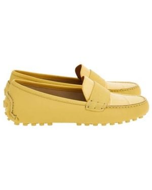 Ferragamo Iside Driver Moccasins With Logo - Yellow