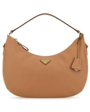 Prada Camel Leather Handbag - Brown