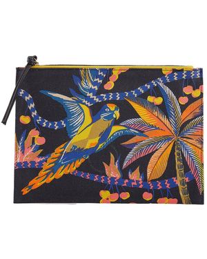 Inoui Edition Parrot Tropical Print Pouch - Blue