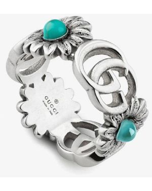 Gucci Gg Marmont Flower Ring - Metallic
