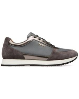 Bally Athyna Calf Suede Low-Top Trainers, Brand Size 35. Us - Grey