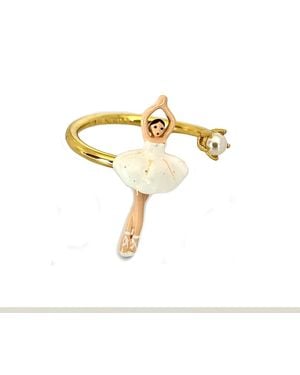 Les Nereides Mini Ballerina Adjustable Ring - Metallic