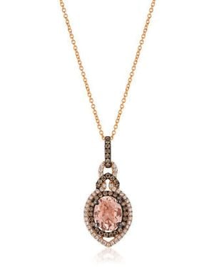 Le Vian Ladies Peach Morganite Necklaces Set - Metallic