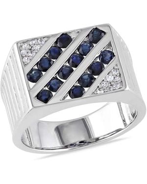Amour And Sapphire Square Statement Ring - Metallic