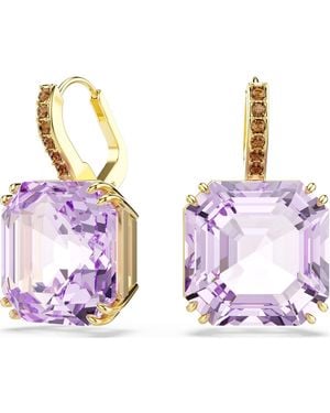 Swarovski Millenia 18K Plated Drop Earrings - Purple
