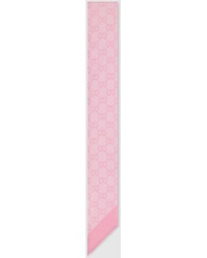 Gucci Printed Silk Chiffon Ribbon - Pink
