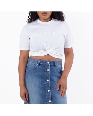 Versace 1978 Re-Edition Logo Safety Pin T-Shirt - White