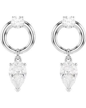 Swarovski Mesmera Rhodium Plated Drop Earrings - Metallic