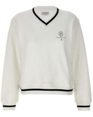 Brunello Cucinelli Off Cotton Jumper - White