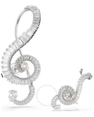 Swarovski X Ariana Grande Asymmetrical Baguette Cut Clip Earrings - Metallic