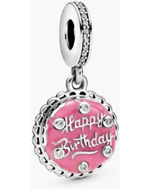 PANDORA Birthday Cake Sterling Dangle - Pink