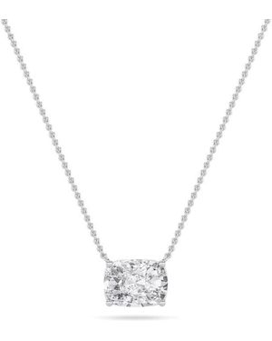 Mure And Co 1Ctw Elongated Cushion Shaped Lab Grown Diamond (F/Vs) East West Solitaire Necklace - Metallic