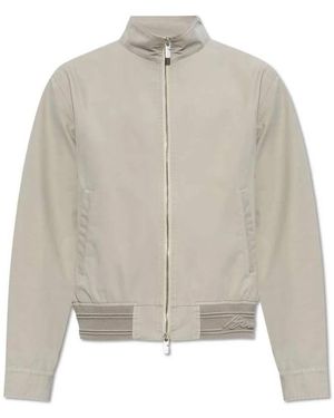 Burberry Heron Logo Embroidered Bomber Jacket, Brand Size 50 Us - Gray
