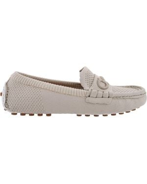 Ferragamo Dione Mesh Driver Loafers - Grey
