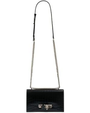McQueen Jewelled Crossbody Bag - Black