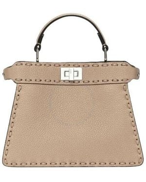 Fendi Peekaboo Iseeu Petite Selleria Handbag - Natural