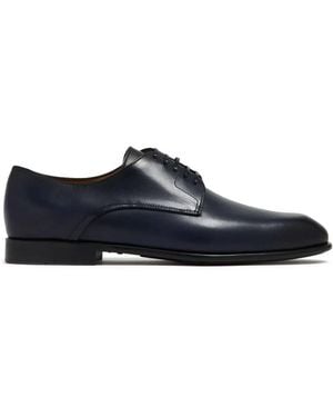 Ferragamo Fosco Leather Derby Shoes - Blue